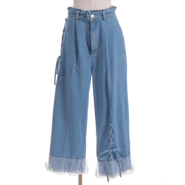 裾レースストレートデニムパンツ | axes femme | 詳細画像12 