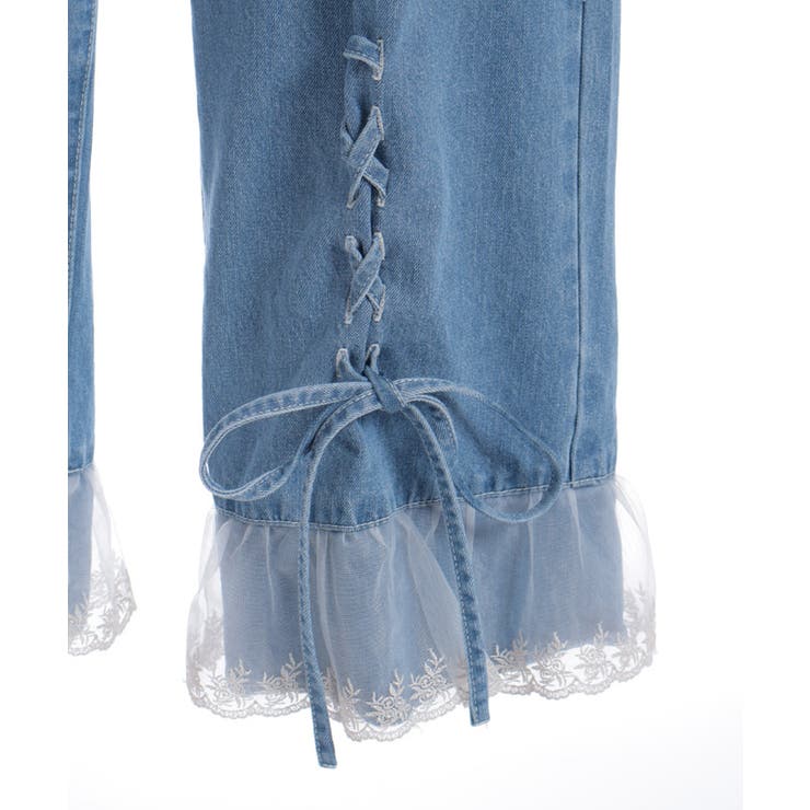 裾レースストレートデニムパンツ | axes femme | 詳細画像17 