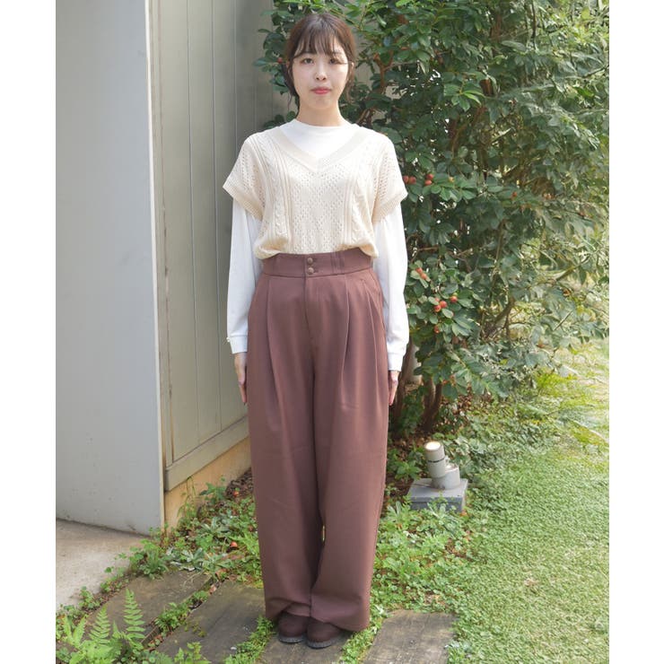 ツータックセミワイドパンツ | axes femme | 詳細画像4 