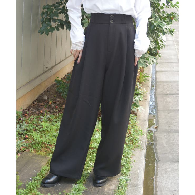 黒 | ツータックセミワイドパンツ | axes femme