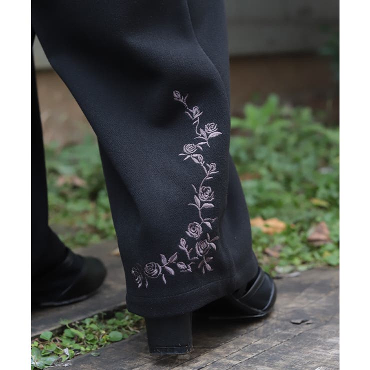 薔薇刺繍裏起毛パンツ | axes femme | 詳細画像7 
