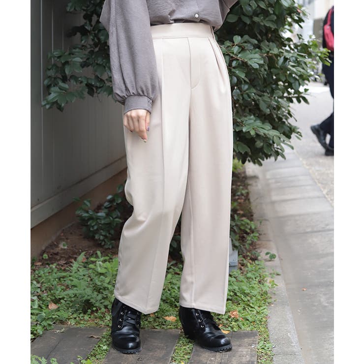 ベージュ | 薔薇刺繍裏起毛パンツ | axes femme