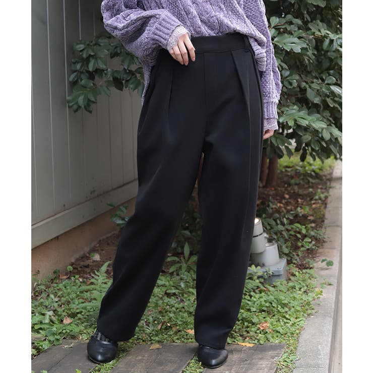 黒 | 薔薇刺繍裏起毛パンツ | axes femme