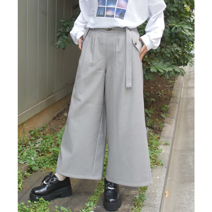 ベルト付フラップＰＫパンツ | axes femme | 詳細画像1 