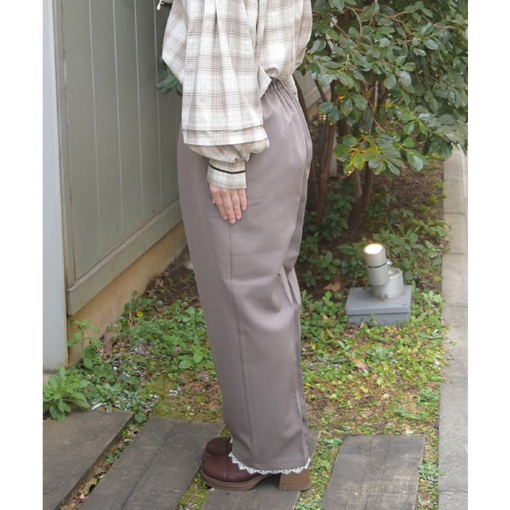 裾レースストレートパンツ | axes femme | 詳細画像2 