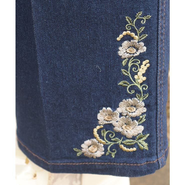 フラワー刺繍裏ゴムデニムパンツ | axes femme | 詳細画像3 