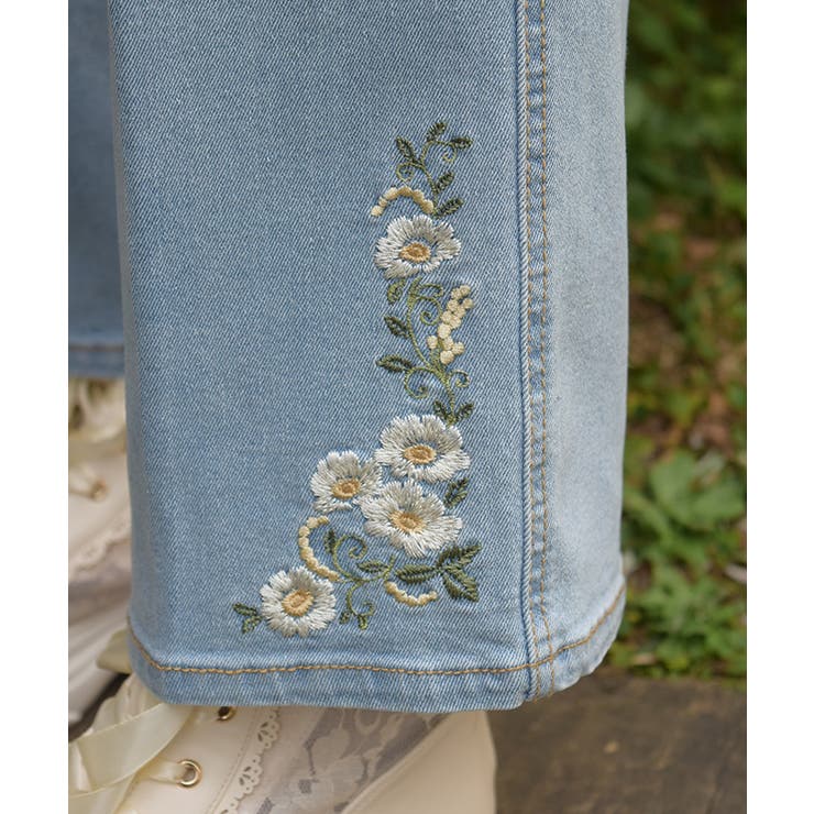 フラワー刺繍裏ゴムデニムパンツ | axes femme | 詳細画像5 