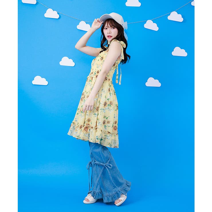 リボン付ストレッチデニムＰＴ | axes femme | 詳細画像4 