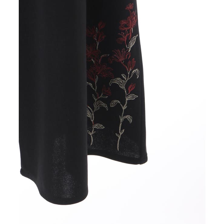 桜刺繍 黒 ワイドパンツ SALE☆アイレット刺繍コットンレースワイドパンツ【ブラック