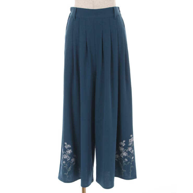 リリー刺繍タック入ワイドパンツ[品番：IGAW0003879]｜axes femme