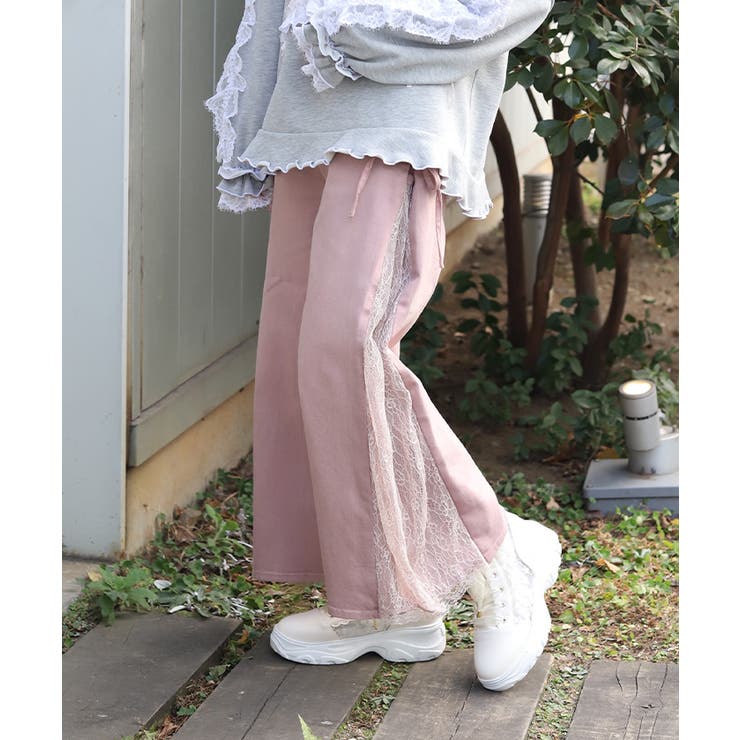 ピンク | サイドレース×リボンパンツ | axes femme