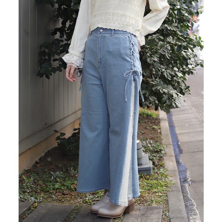 ブリーチ | サイドレース×リボンパンツ | axes femme