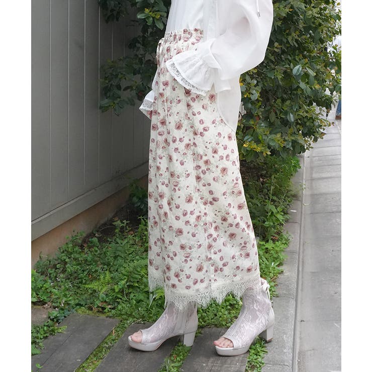 接触冷感裾レースワイドパンツ | axes femme | 詳細画像2 