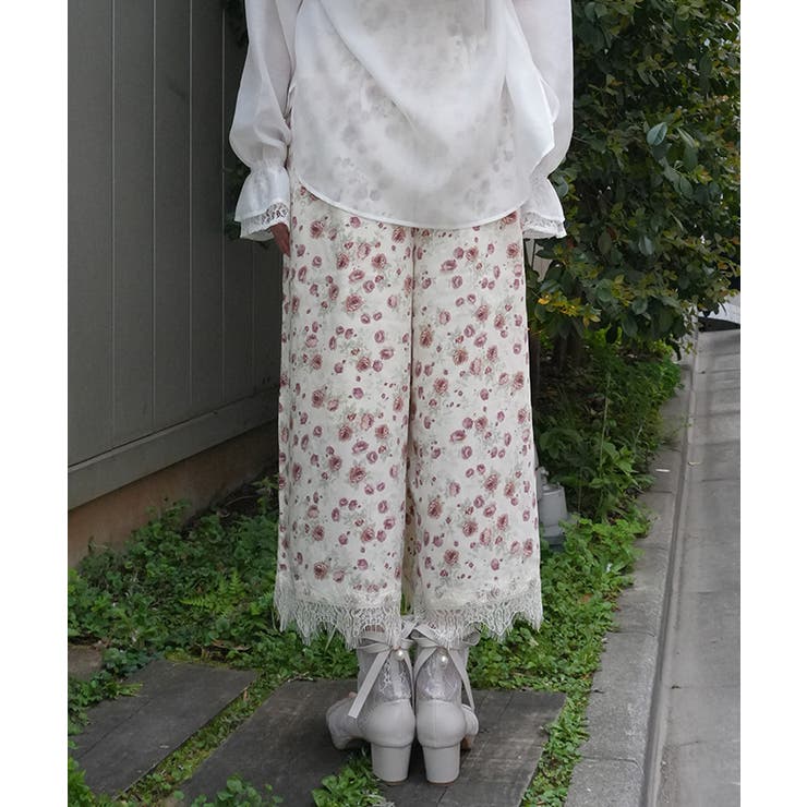 接触冷感裾レースワイドパンツ | axes femme | 詳細画像3 