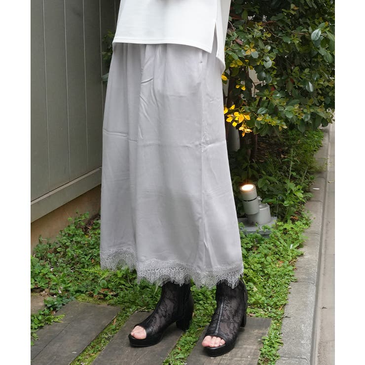 接触冷感裾レースワイドパンツ | axes femme | 詳細画像7 