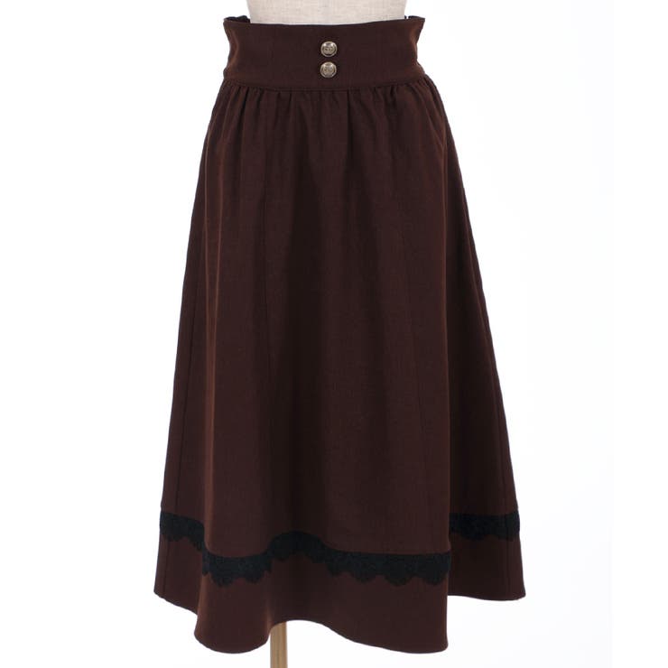 サス付き裾レースSK[品番：IGAW0001266]｜axes femme