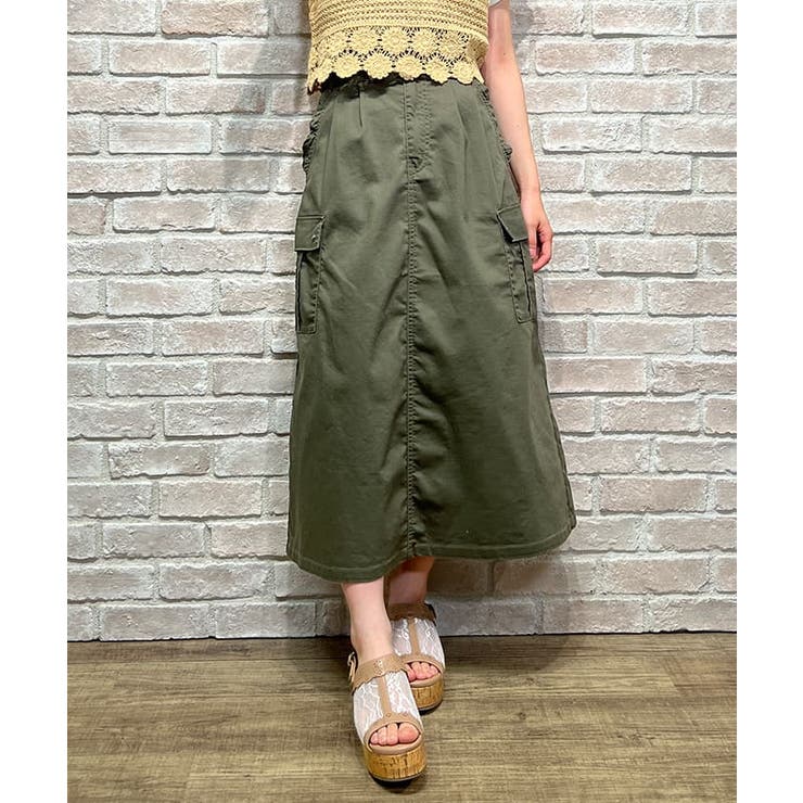 カーゴポケットロングスカート[品番：IGAW0003737]｜axes femme