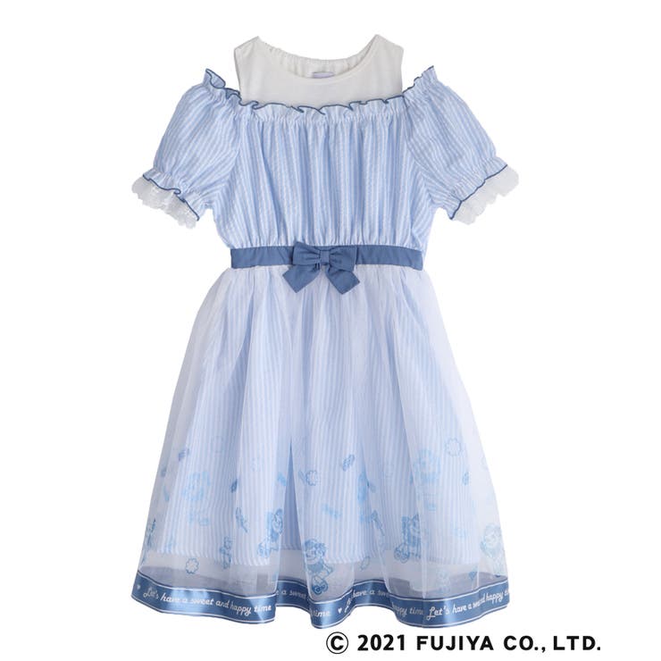 【おすすめ】 ペコ×ストライプ柄肩開きOP[品番：IGAW0000013]｜axes femme トップス