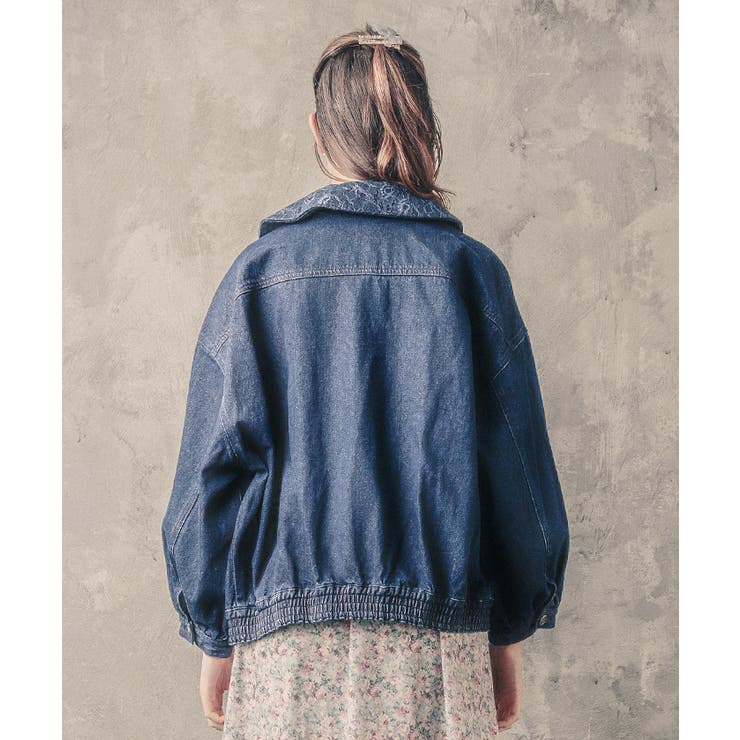 小花刺繍デニムジャケット[品番：IGAW0001484]｜axes femme