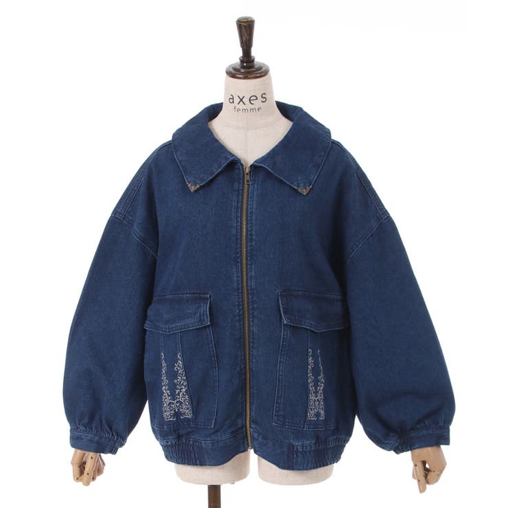 オーバーシルエットデニムJK[品番：IGAW0003438]｜axes femme