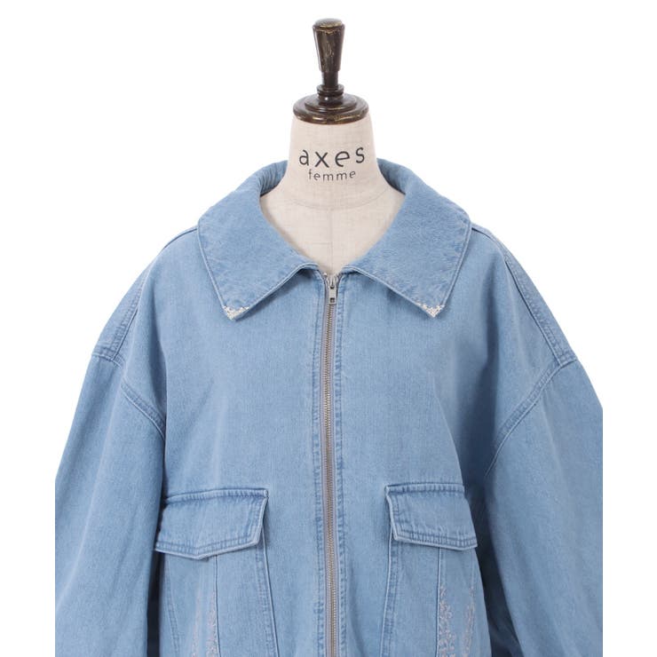 オーバーシルエットデニムJK[品番：IGAW0003438]｜axes femme 