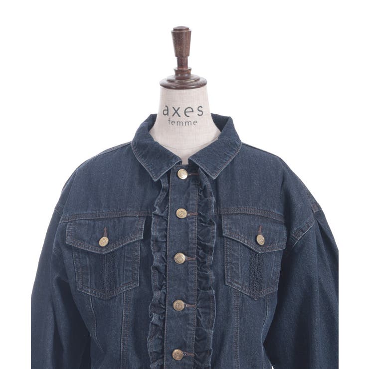 レース×フリルデニムジャケット[品番：IGAW0006081]｜axes femme