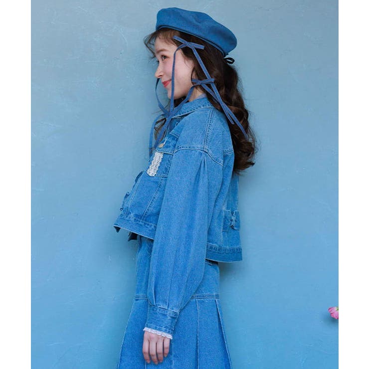 レース×フリルデニムジャケット[品番：IGAW0006081]｜axes femme