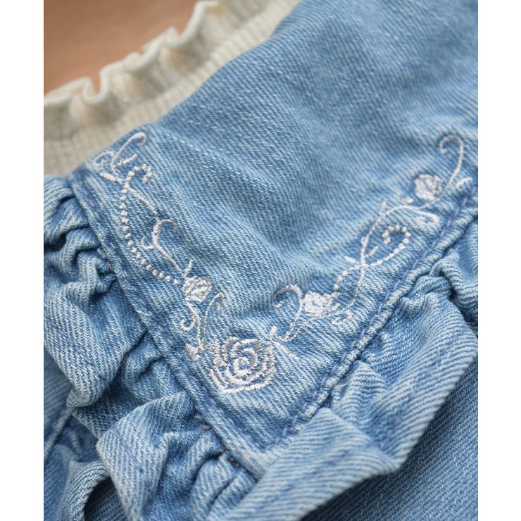 ローズ刺繍フリルデニムジャケット | axes femme | 詳細画像4 