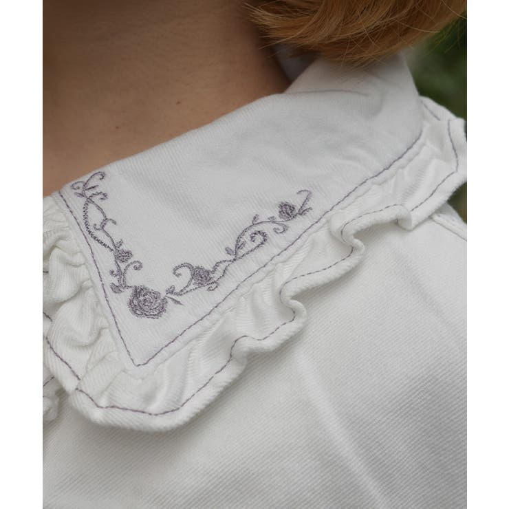 ローズ刺繍フリルデニムジャケット | axes femme | 詳細画像6 