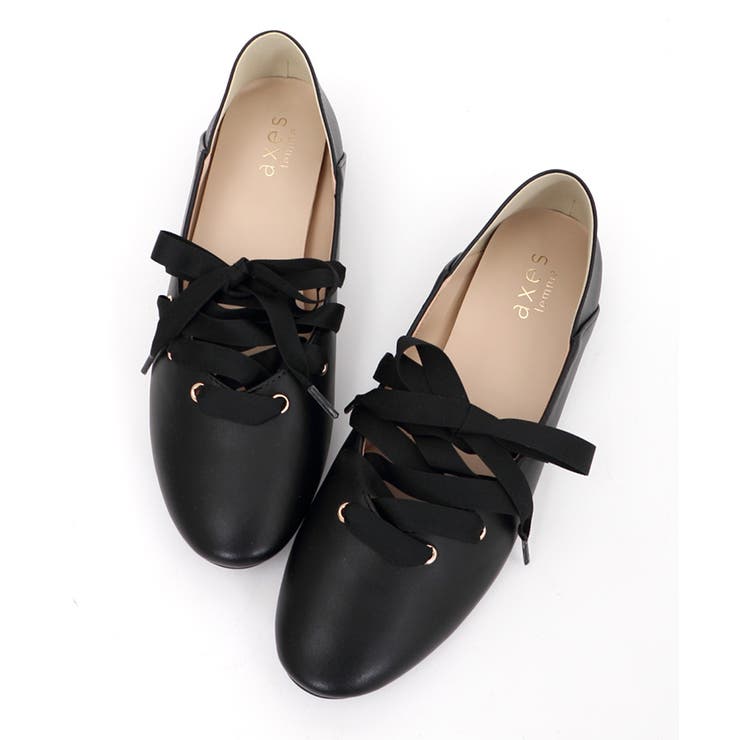 レースアップフラットパンプス[品番：IGAW0001495]｜axes femme