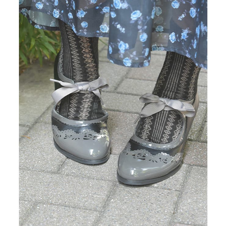 配色カット甲あきパンプス | axes femme | 詳細画像3 