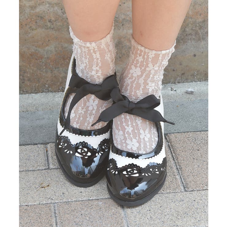 配色カット甲あきパンプス | axes femme | 詳細画像4 