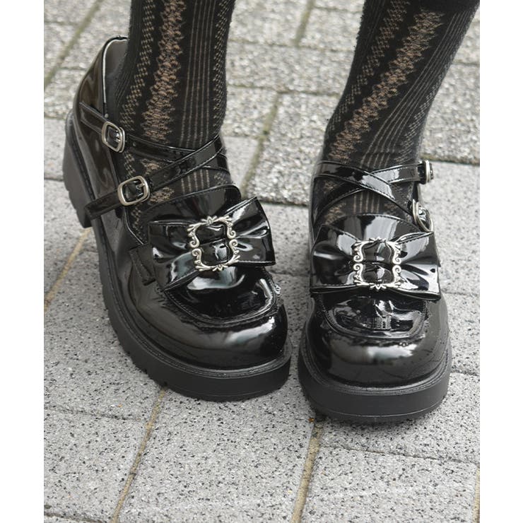 黒 | バックルリボンローファー | axes femme