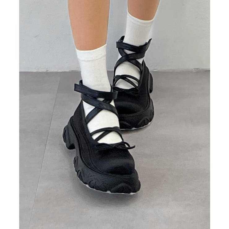 FickleBebe サテンバレエシューズ BLACK FickleBebe サテンバレエシューズ BLACK