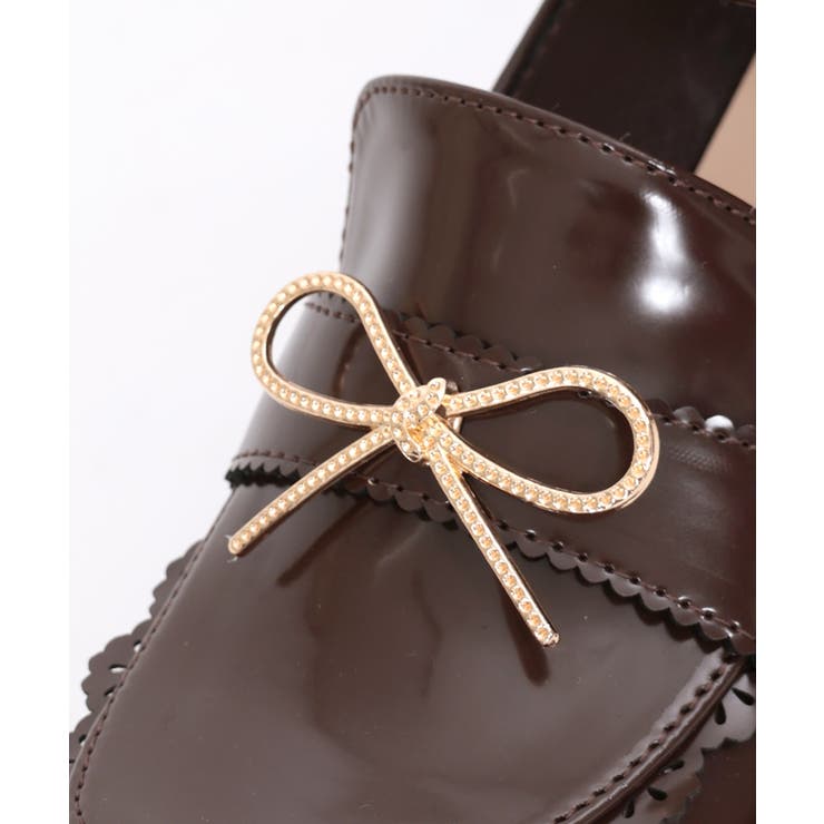 美品！axes femme 黒 リボン付きカジュアルシューズ リボン付ローファーパンプス | axes femme | axes femme online shop