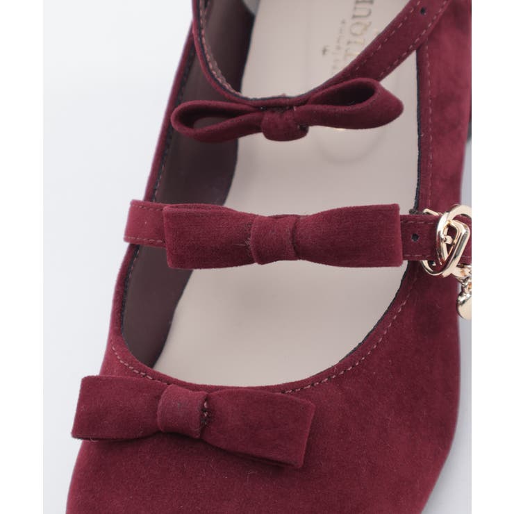 スクエアトゥ連リボンパンプス[品番：IGAW0006793]｜axes femme