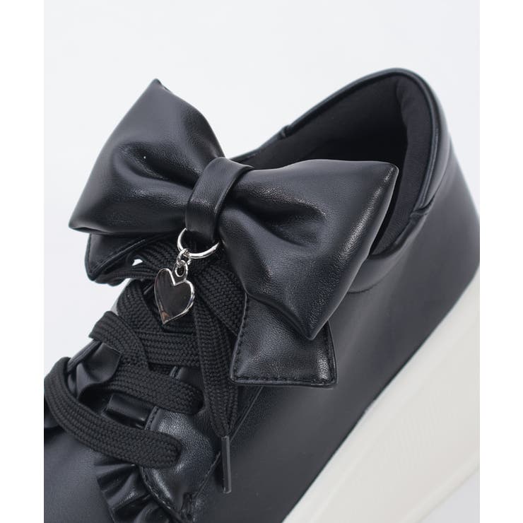 リボン付き合皮厚底スニーカー | axes femme | 詳細画像24 