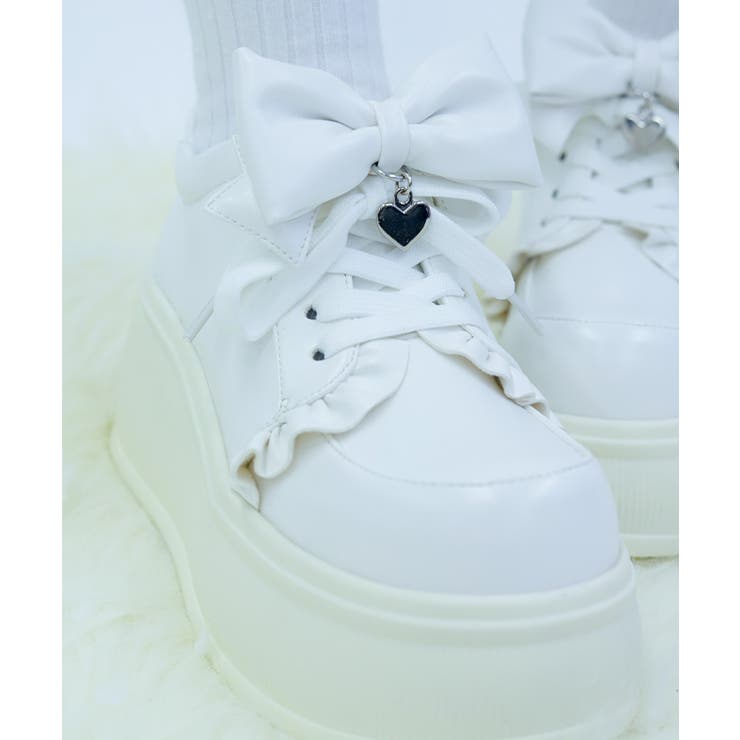 リボン付き合皮厚底スニーカー | axes femme | 詳細画像7 