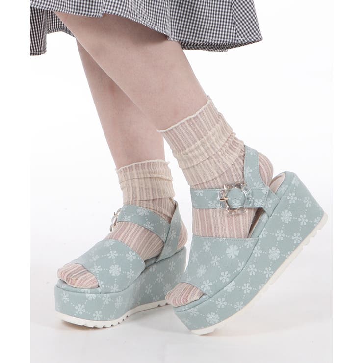 フラワーウェッジサンダル[品番：IGAW0001680]｜axes femme
