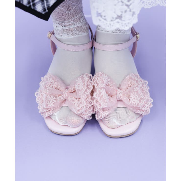 ピンク | レースリボンサンダル | axes femme