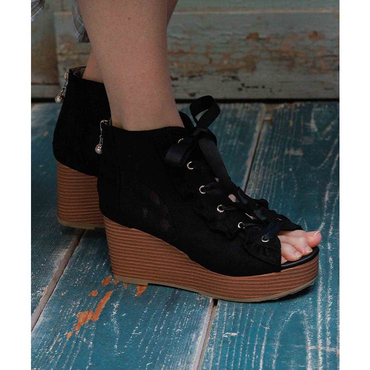 黒 | レースアップブーサン | axes femme