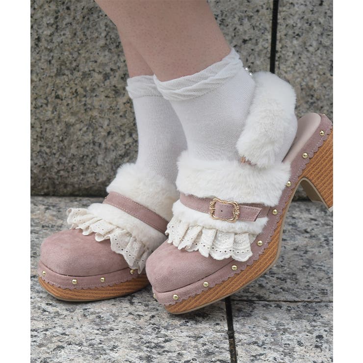 ピンク | ファースエードレースサボ | axes femme