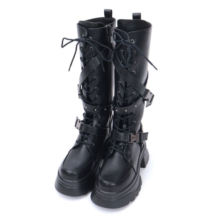 黒 | ガチャベルトロングブーツ | axes femme