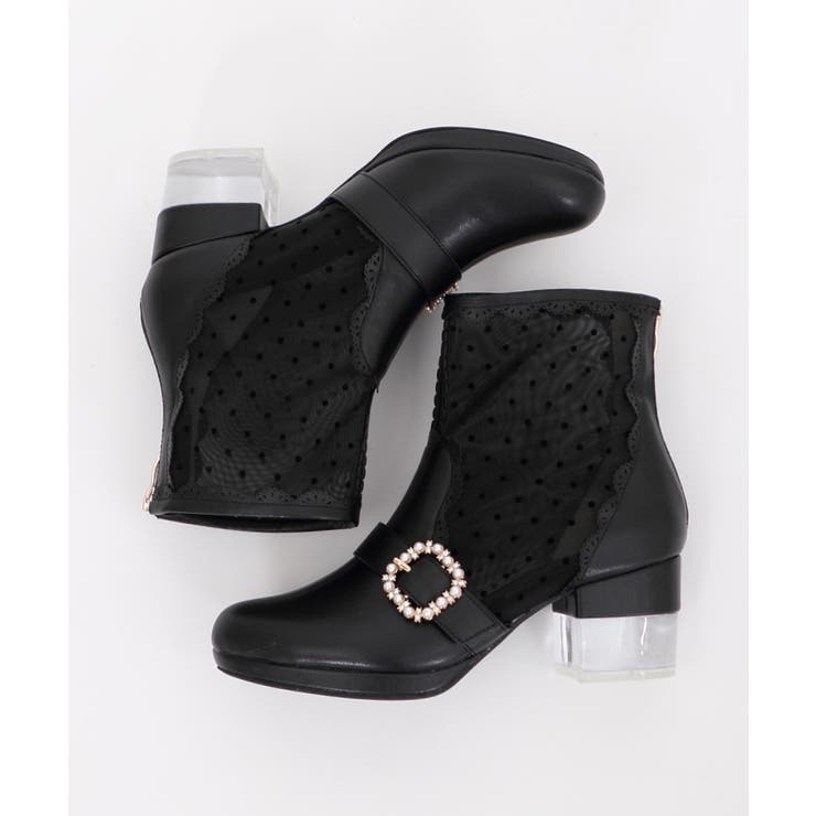 バックル付チュールブーツ[品番：IGAW0001416]｜axes  femme（アクシーズファム）のレディースファッション通販｜SHOPLIST（ショップリスト）