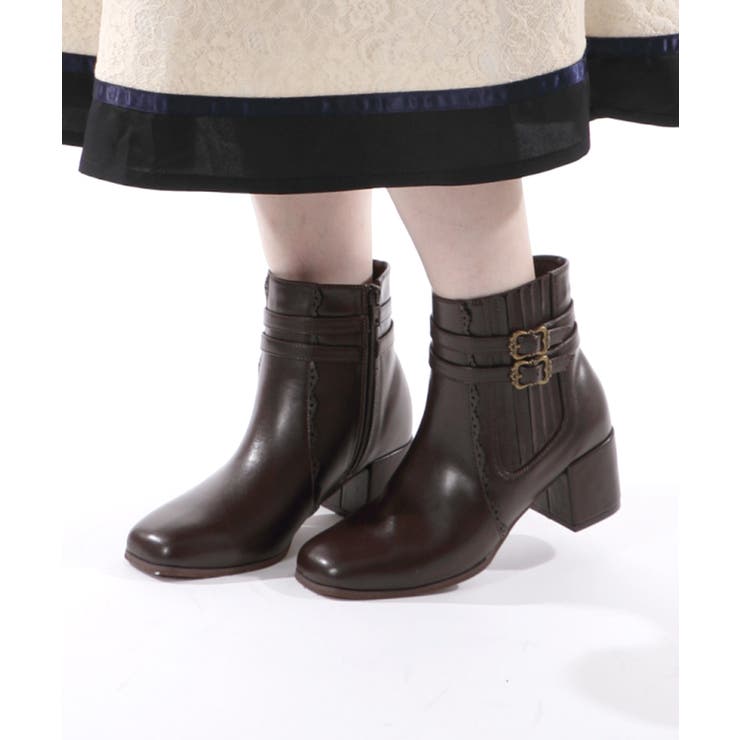 2連ベルトサイドゴアブーツ[品番：IGAW0002221]｜axes femme