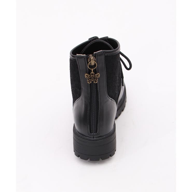 新品未使用　アクシーズファム　スカラップレースアップブーツ　黒　Mサイズ スカラップレースアップブーツ | outlet | axes femme online shop