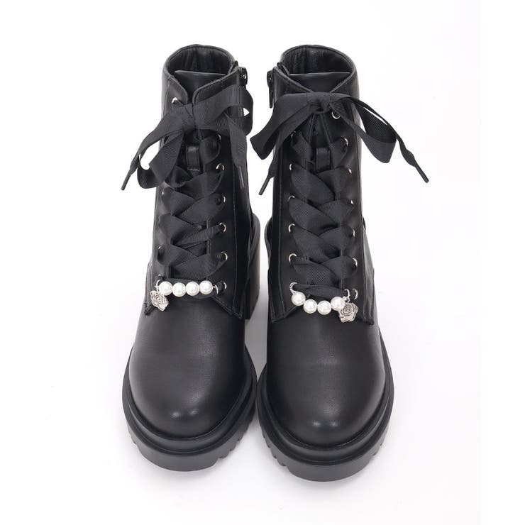 パールチャーム付ミドルブーツ[品番：IGAW0005737]｜axes femme 