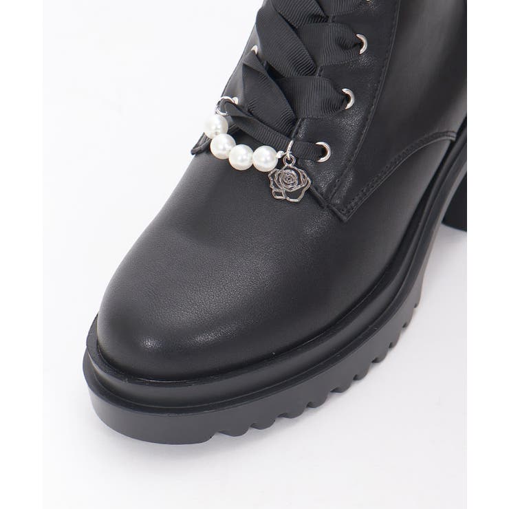 パールチャーム付ミドルブーツ[品番：IGAW0005737]｜axes femme