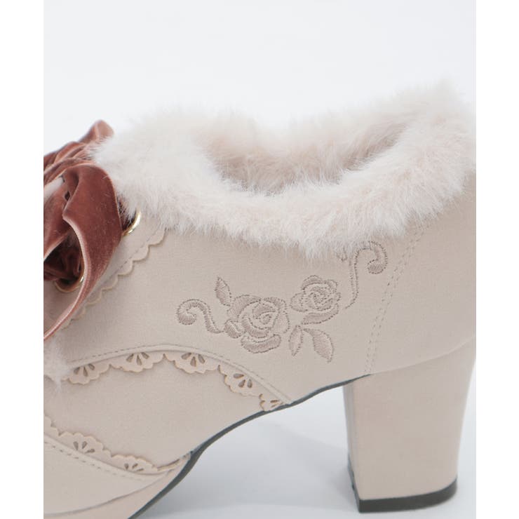 刺繍入り配色ファーブーティー | axes femme | 詳細画像14 