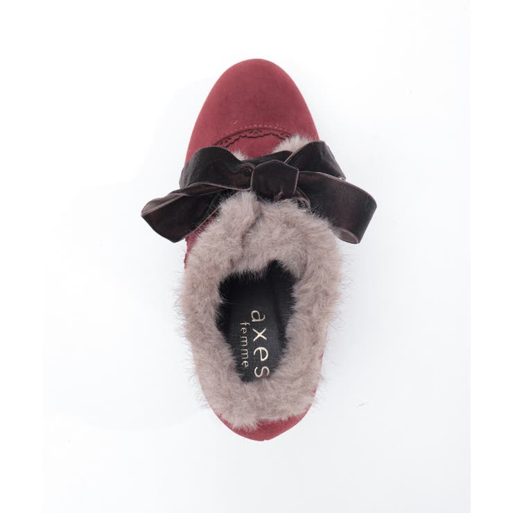 刺繍入り配色ファーブーティー | axes femme | 詳細画像7 